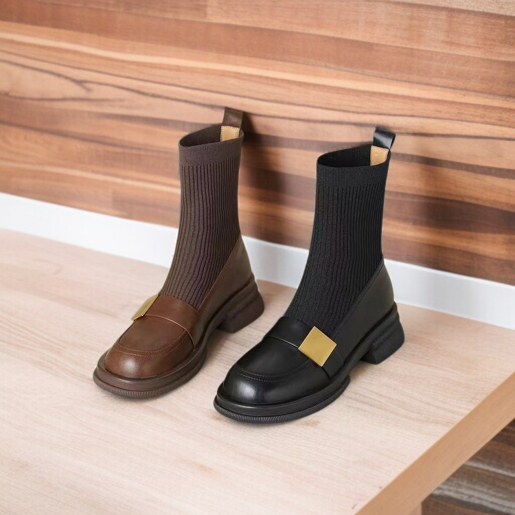 니트 스판 앵클부츠 전체 디자인