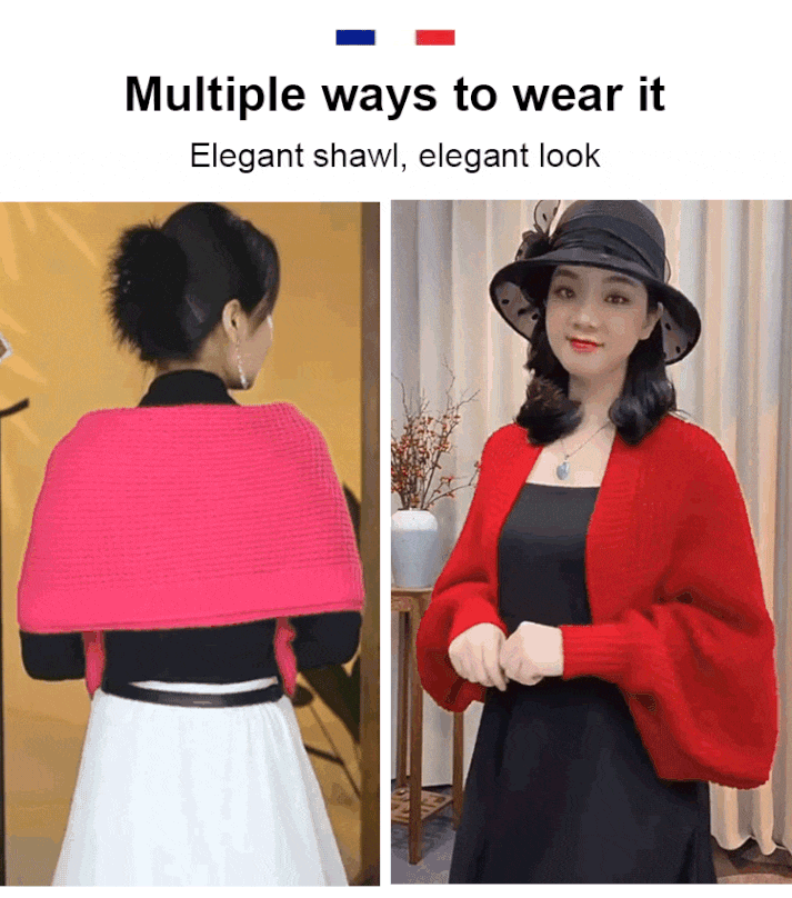 Knitted soft shawl cardigan for women