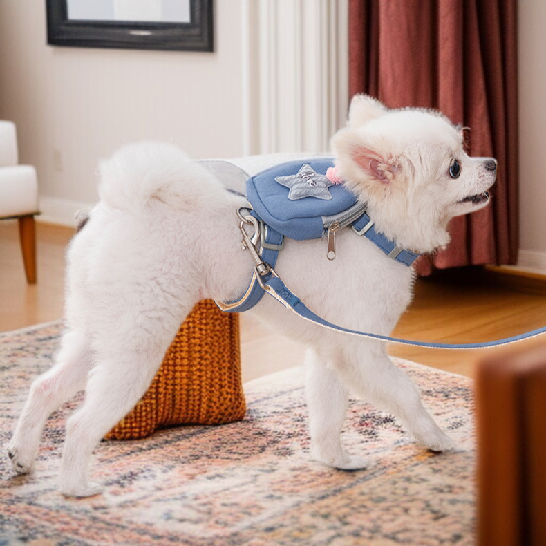 ペット・ドッグ・ウォーキング・バックパック 調節可能なI字型チェストストラップ 犬の散歩用リード キャットドッグチェーン ペット用品セット