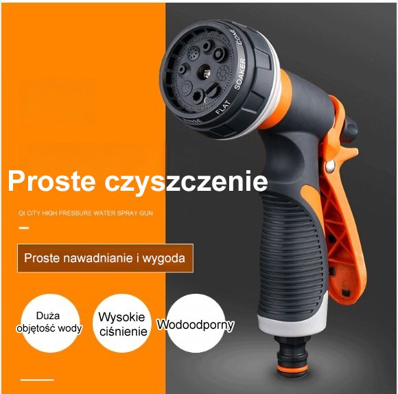 Wielofunkcyjny pistolet na wodę do myjni samochodowych z regulacją strumienia