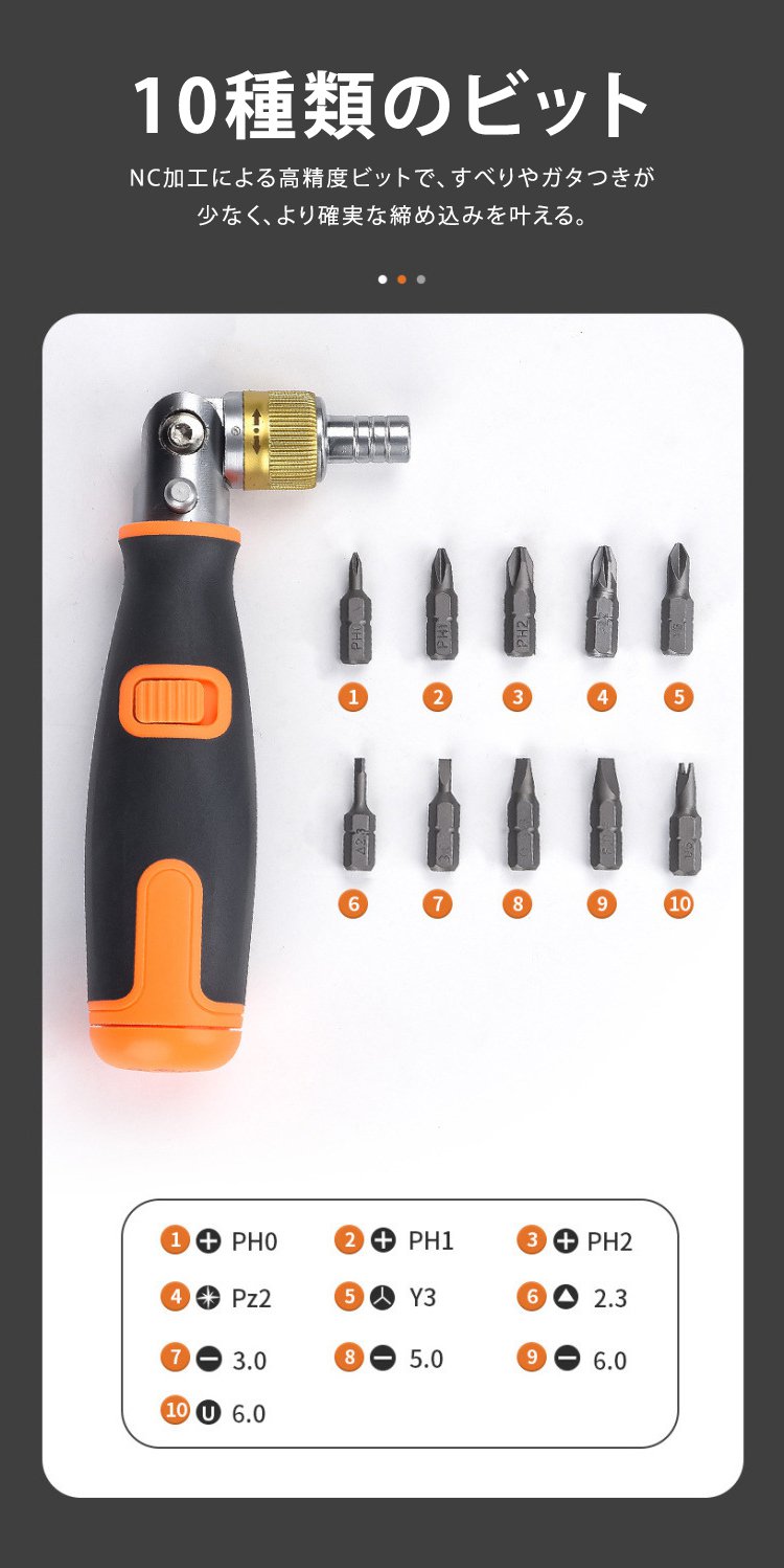 高耐久素材を使用したドライバー先端