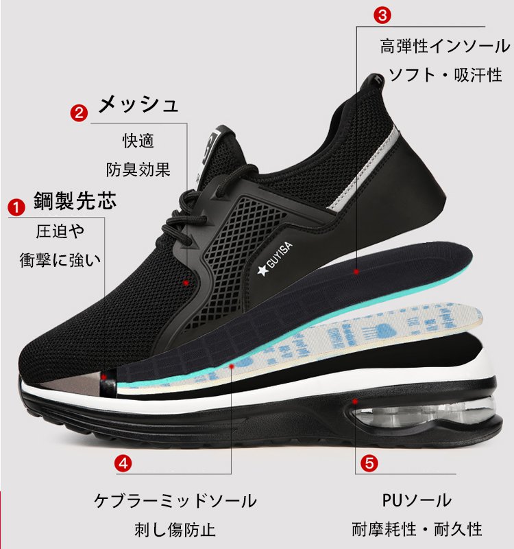 衝撃や刺し傷に強い安全靴