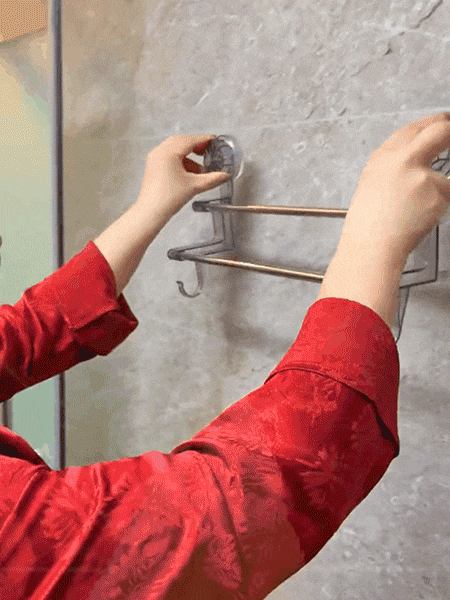 Suction Cup Double Bath Towel Bar