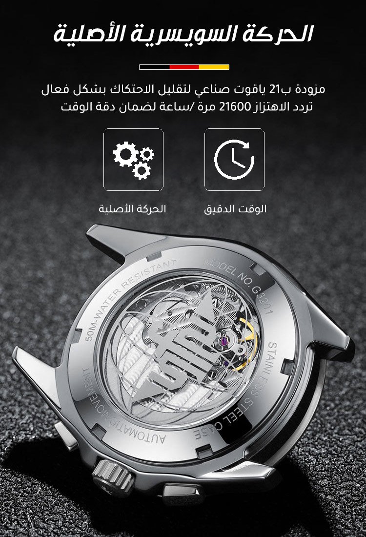 ساعة عصرية سويسرية للرجال من توربيون)العدد محدود 99قطعة