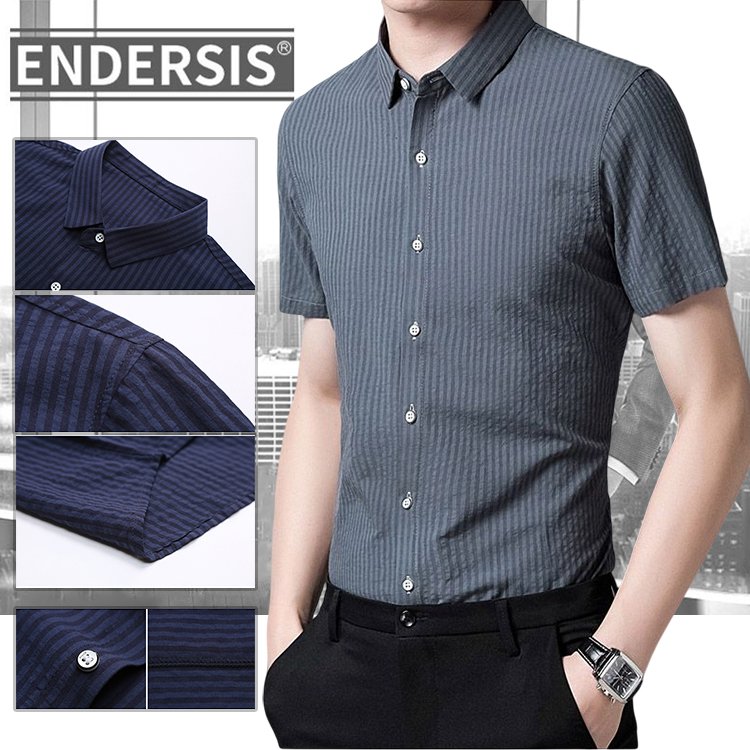 ストライプ柄半袖シャツ