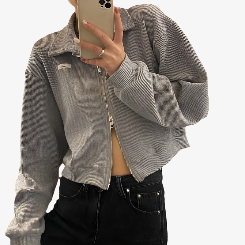 ワッフル生地レディースカーディガン最新トレンド