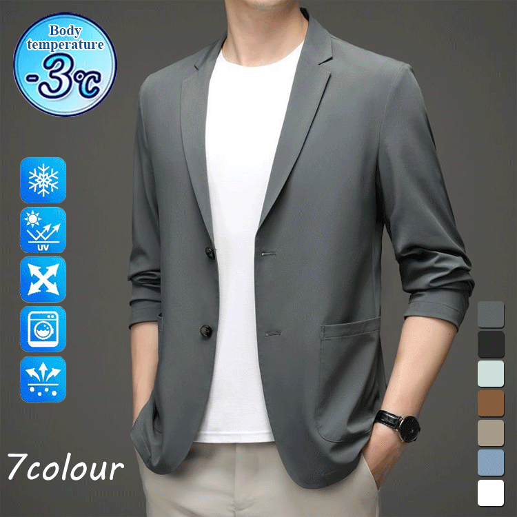 Light mature casual suit for men