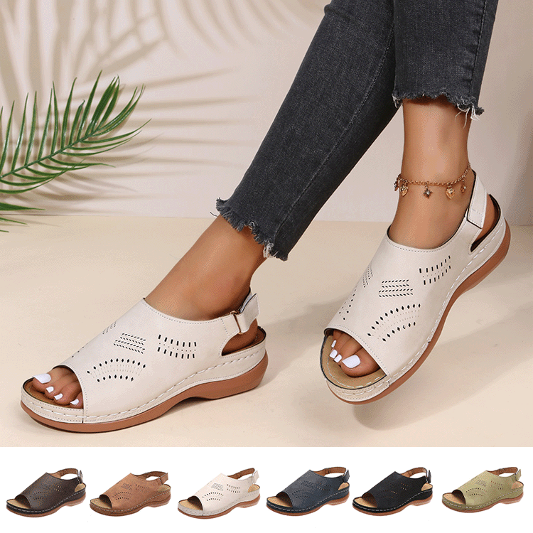 투조 웨지 여성 샌들