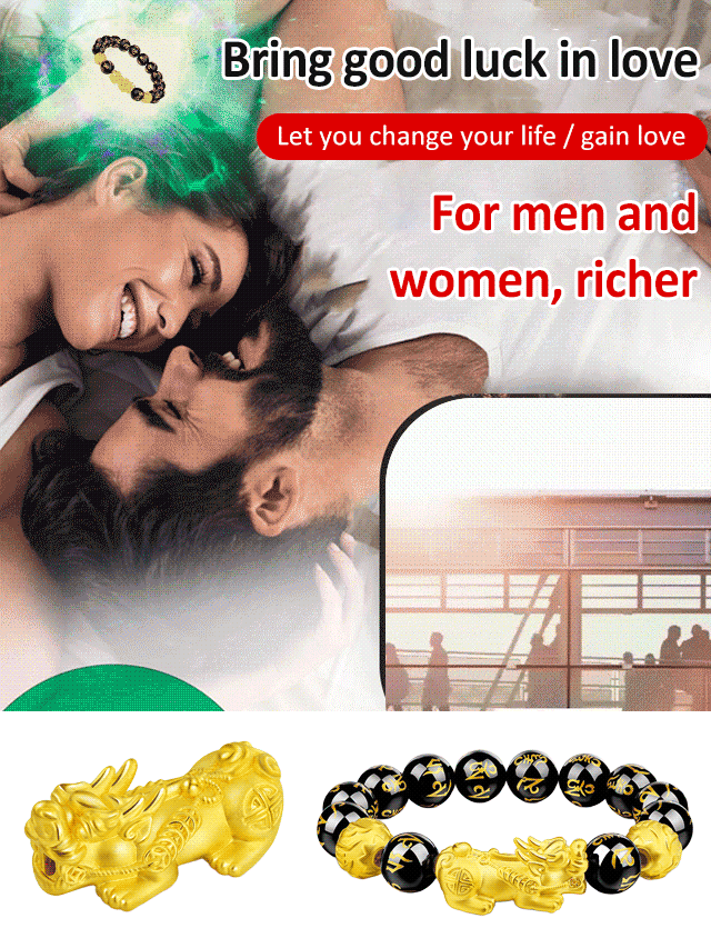 Six-Character Mantra Gold Pixiu Bracelet