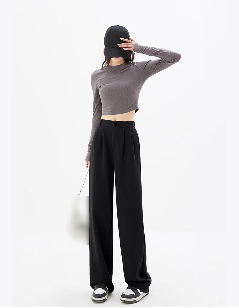 春夏向けタック入りワイドスラックス