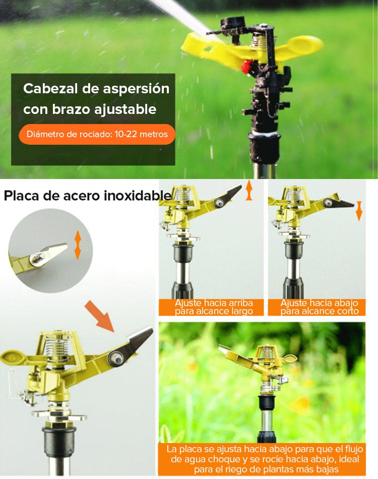 Aspersor de jardín ajustable en altura