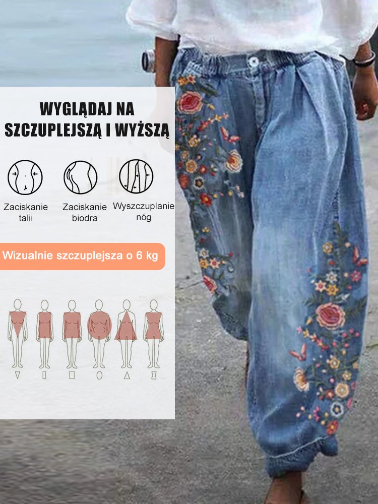 Damskie pumpy dżinsowe