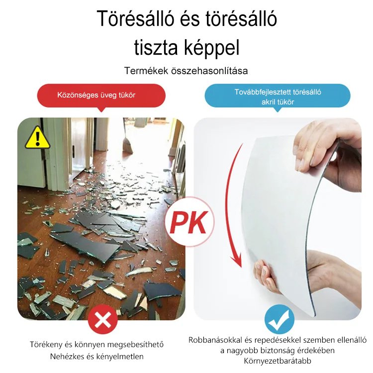 JS egyrészes akril puha testű tükör matrica