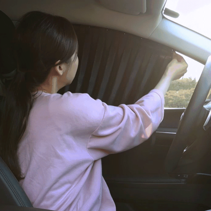 【日焼け対策・遮光・遮熱】マグネットレールの車用カーテン