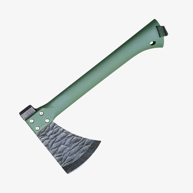 キャンプで活躍する滑り止め付きアックス