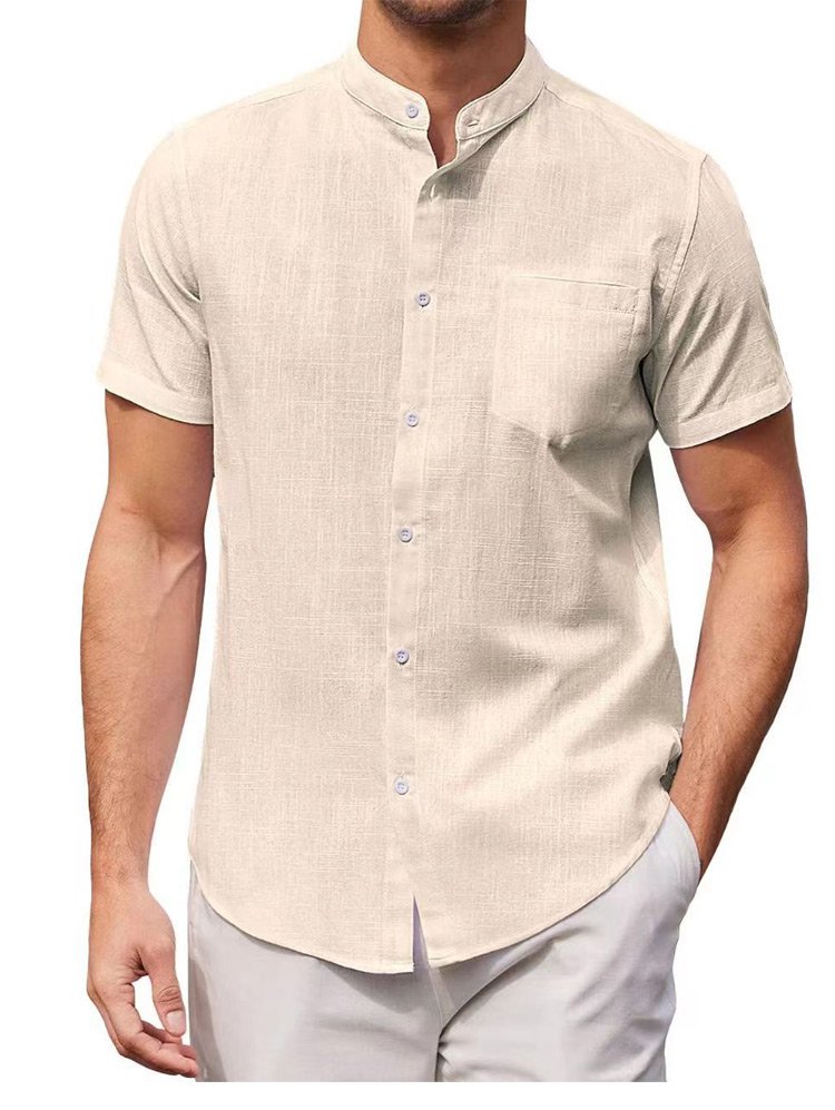 ビジネスにも使える綿麻素材の長袖シャツ