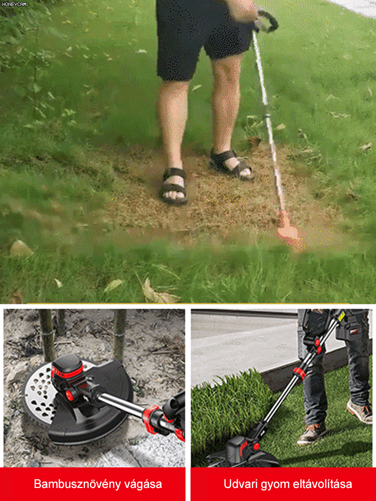 Könnyű lítium akkumulátoros kerti fűnyíró