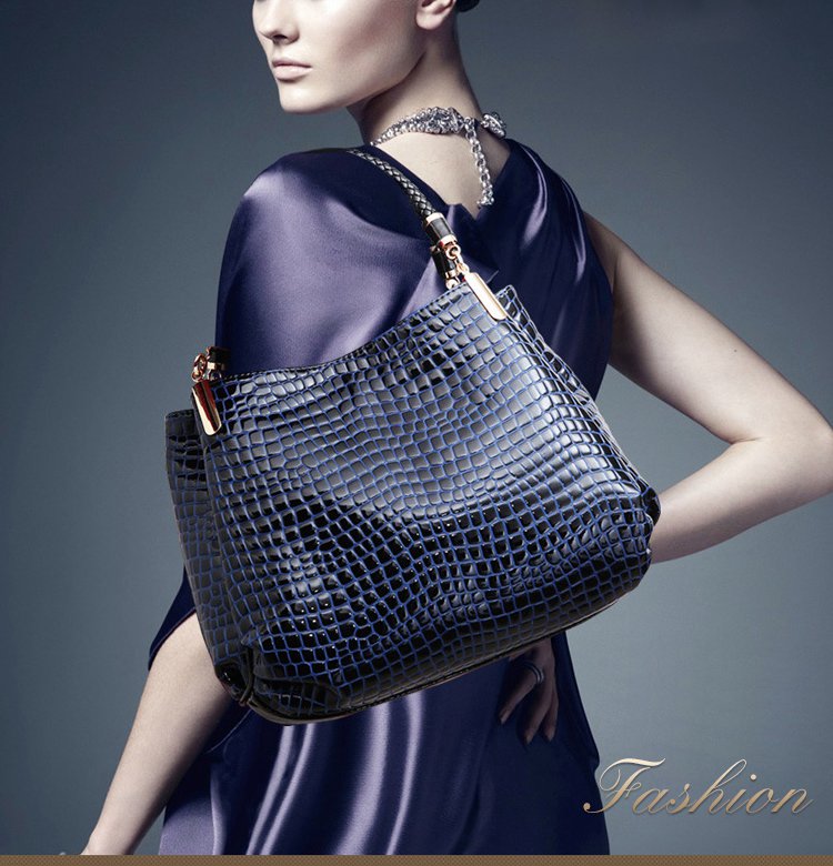 حقيبة الكتف بنمط جلد التمساح