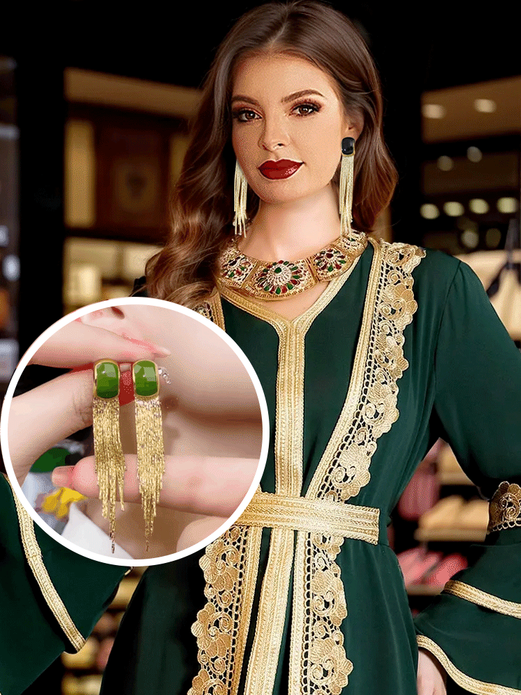 أقراط فاخرة راقية بتصميم شرابات 