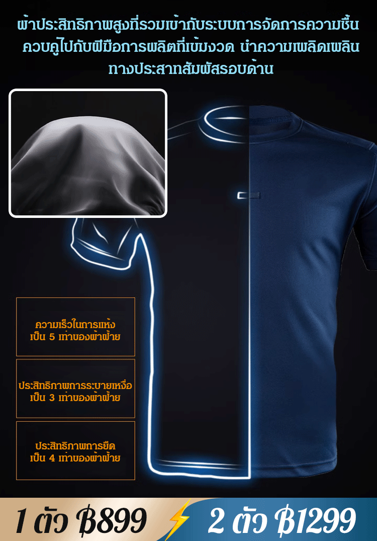 เสื้อยืดแขนสั้นผู้ชาย แบบยุทธวิธี กันแดด ระบายอากาศได้ดี
