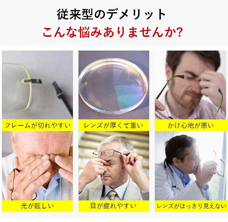 軽量フレームのブルーライトカット老眼鏡