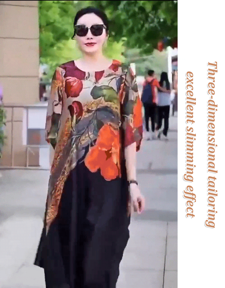 Elegant Printed Plus Size Dress