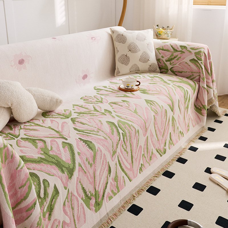 フラワー柄ソファタオル