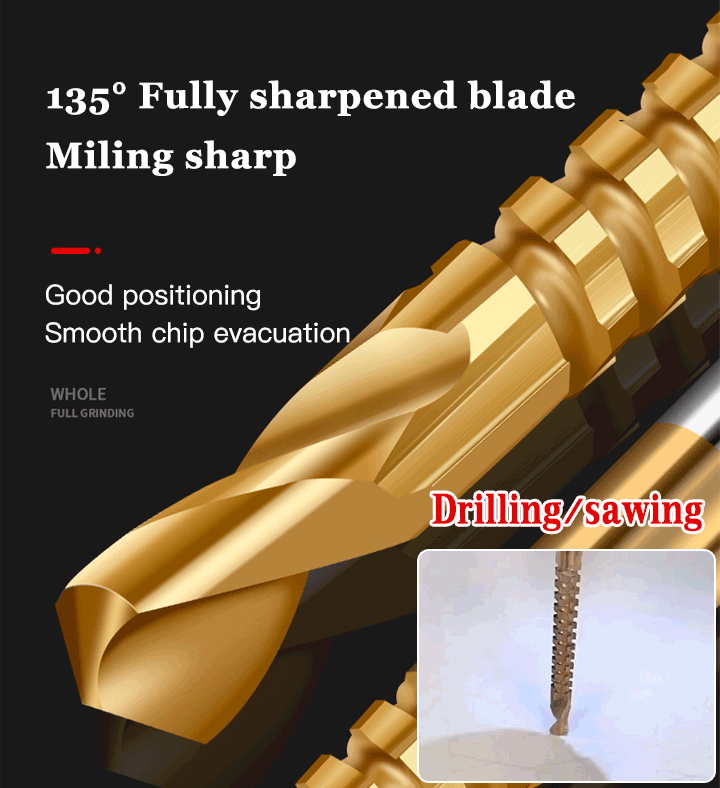 Twist drill bit saw drill set