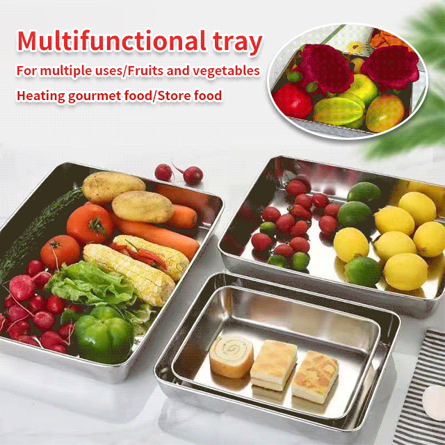 Stainless steel square plate（With lid）
