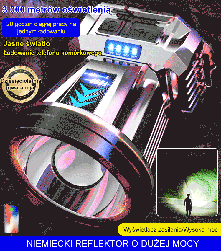 Niemiecki reflektor o dużej mocy