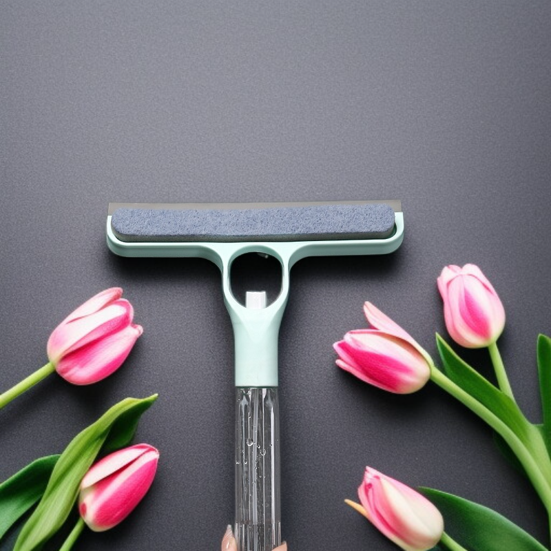 Cepillo ergonómico para limpiar ventanas de difícil acceso