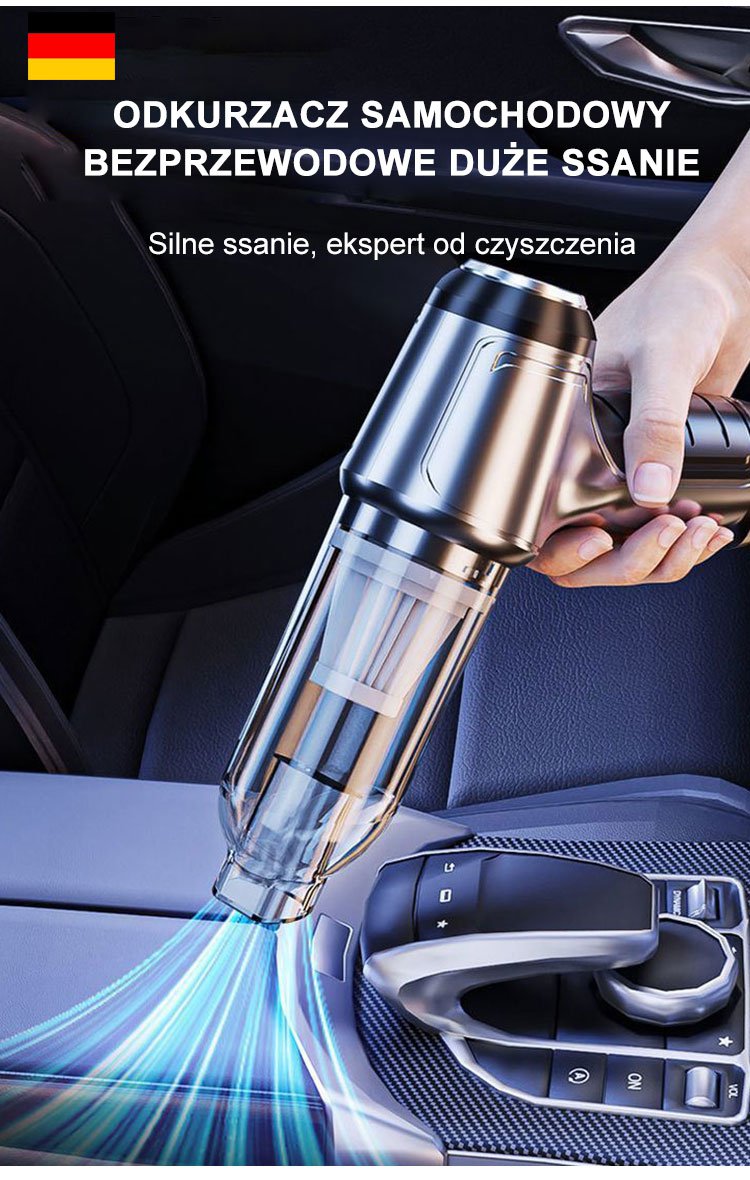 Odkurzacz ręczny do sprzątania trudno dostępnych miejsc