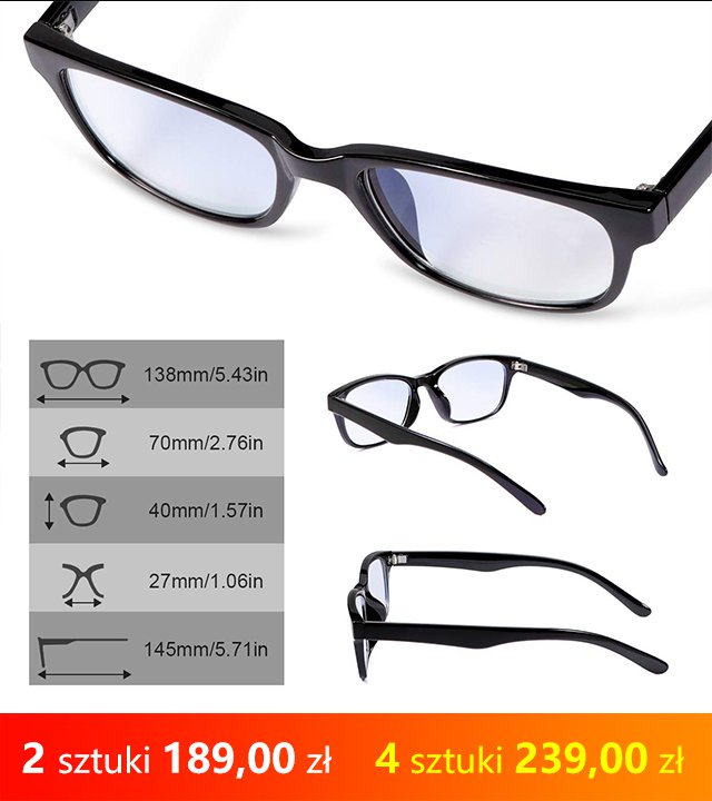 Progresywne wieloogniskowe okulary do czytania