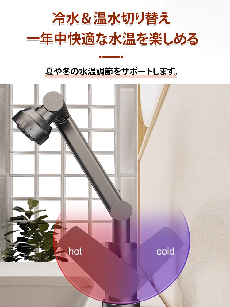 1080°回転式吐水延長パイプ