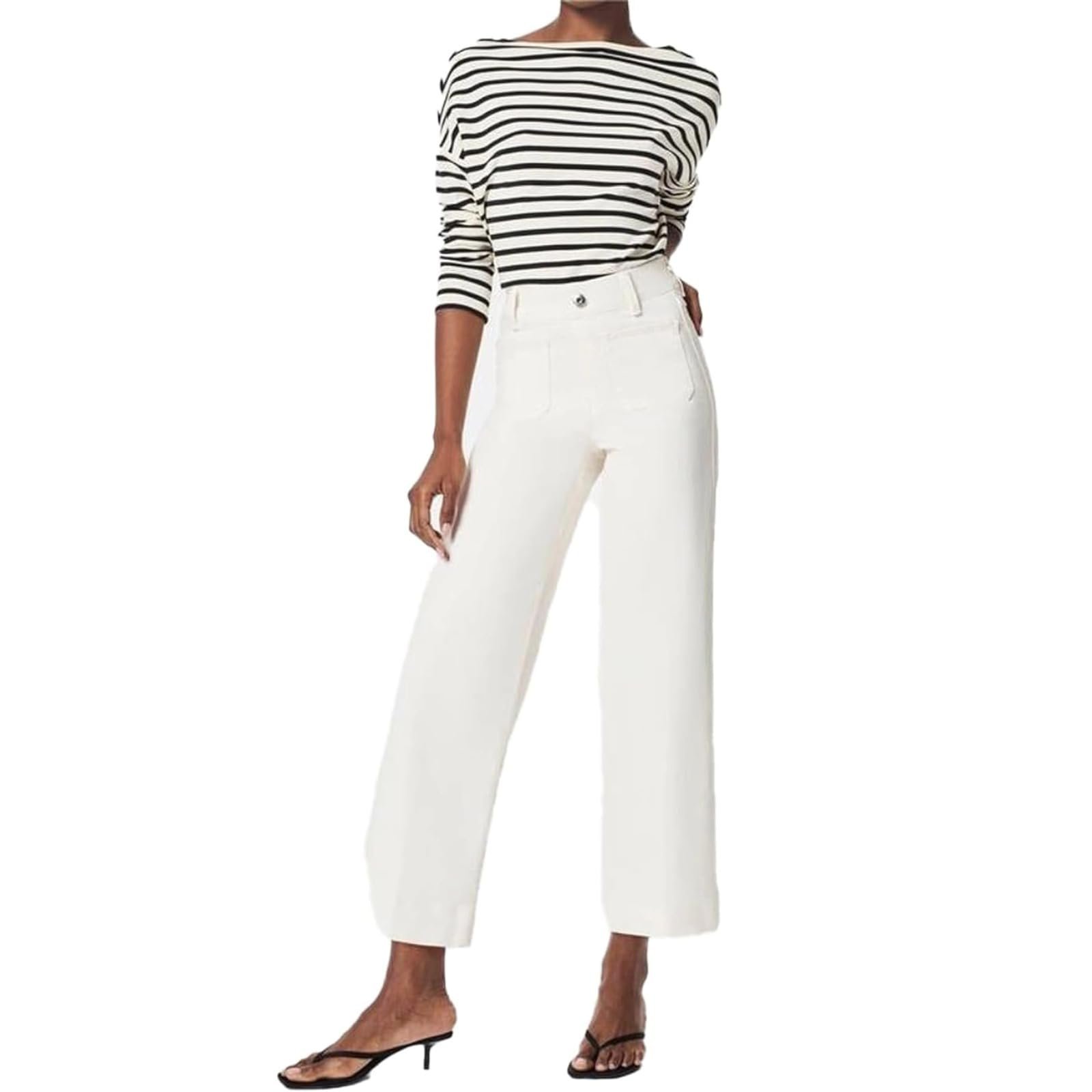 High-waisted wide-leg jeans