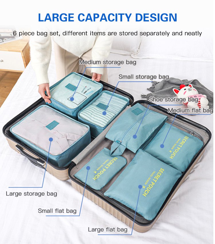 6 pieces travel luggage storage bag set