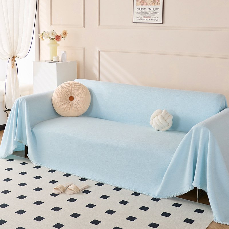 ソリッドカラーのテディフリース毛布