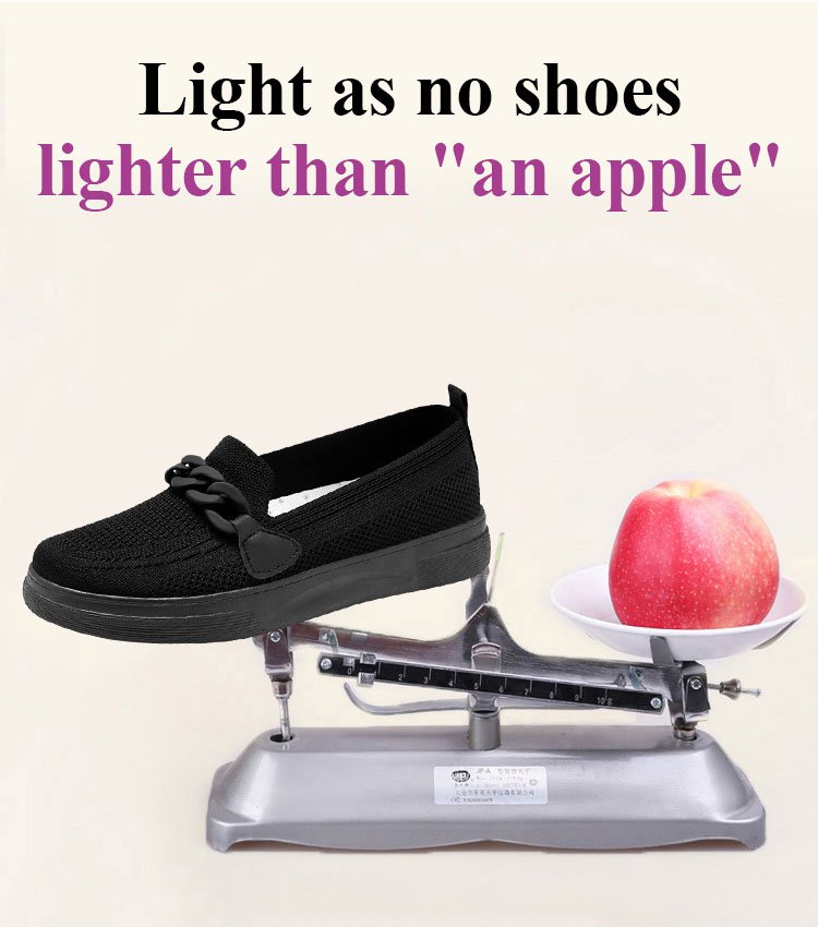 Women‘s breathable fly-knit shoes slip-on shoes