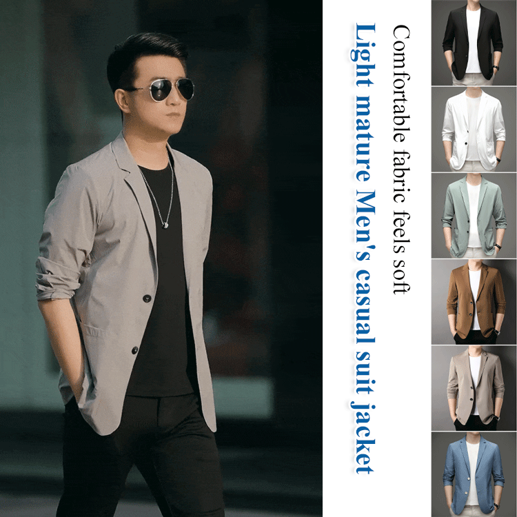 Light mature casual suit for men