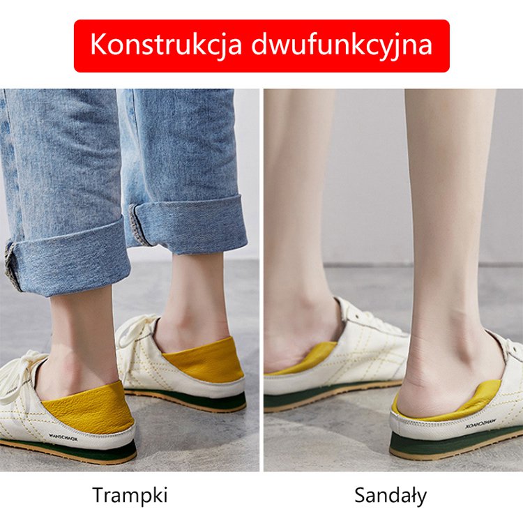 Dwufunkcyjne białe skórzane buty