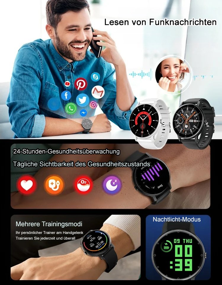 Ultradünne Uhr zur Bluetooth-Sprachblutzuckermessung