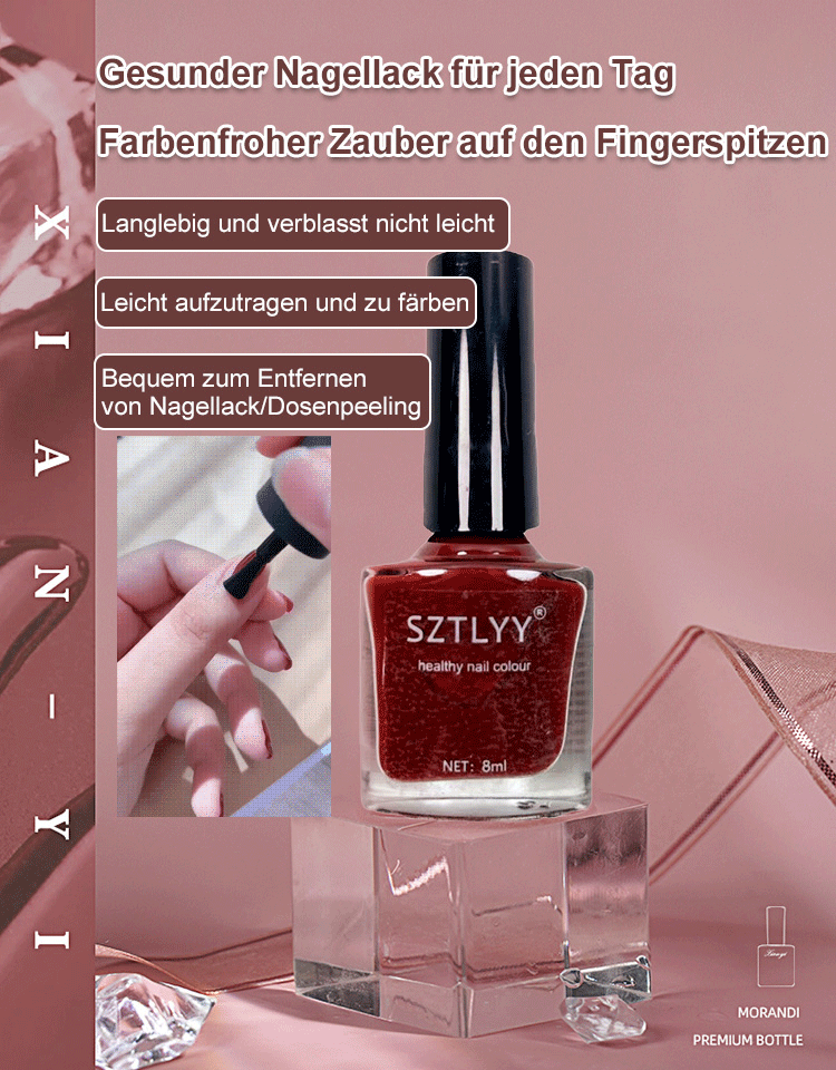 Nicht brennbarer, reißfester Nagellack auf Wasserbasis, gesunde und natürliche Farbe