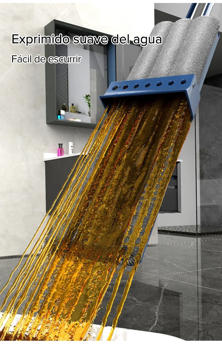 Detalle del cabezal plano del trapeador moderno