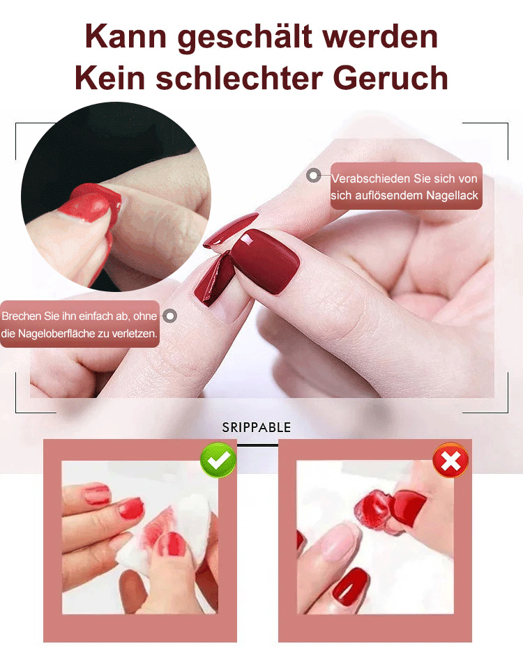 Nicht brennbarer, reißfester Nagellack auf Wasserbasis, gesunde und natürliche Farbe