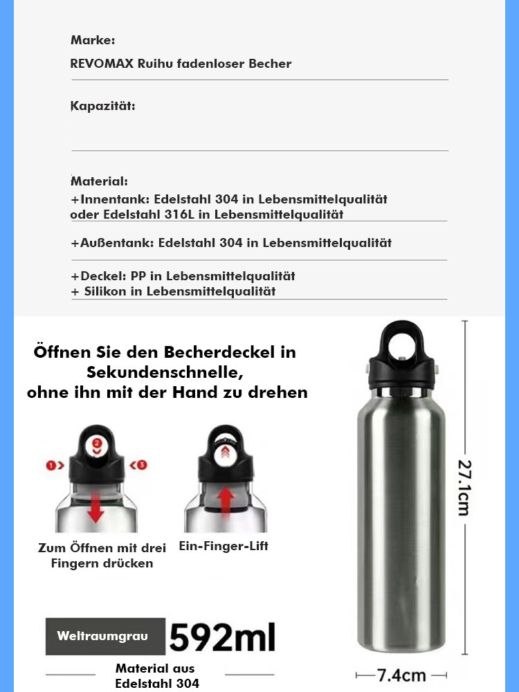 One Second Instant Open】Speed Open Cup Auto Thermobecher