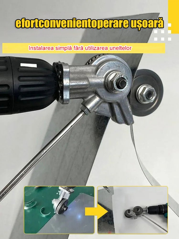 Tăietor pentru plăci metalice cu burghiu electric