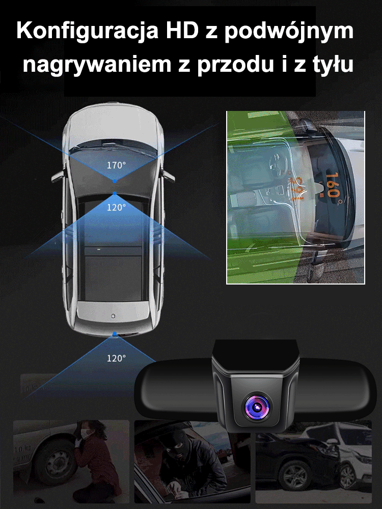 Ukryty rejestrator samochodowy USB