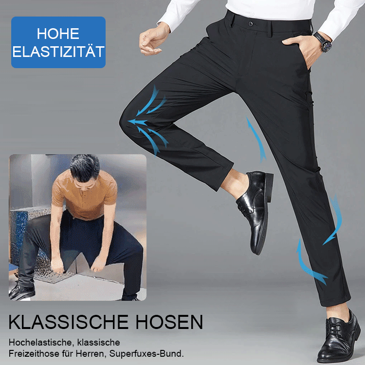 Bügelfreie Anzughose aus Vier-Wege-Stretch-Eisseide