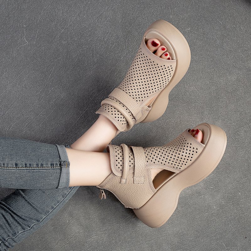 봄여름 통굽 웨지힐 샌들