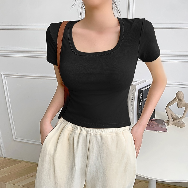 여성 여름 순면 반팔 티셔츠